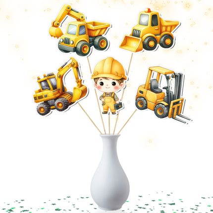 Construction-Themed Party Centerpiece 5 PCS – Fun and Colorful Kids Party Decoration