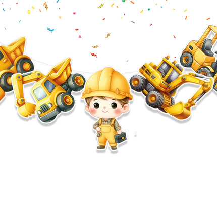 Construction Theme 5-Piece Banner Decoration