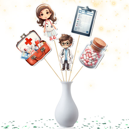 Doctor-Themed Party Centerpiece 5 PCS – Fun Medical Party Decorations