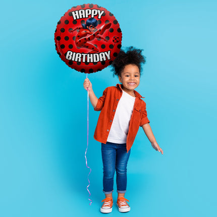 Miraculous Ladybug Themed Foil Balloon - Vibrant Happy Birthday Party Decor