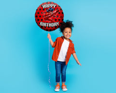 Miraculous Ladybug Themed Foil Balloon - Vibrant Happy Birthday Party Decor