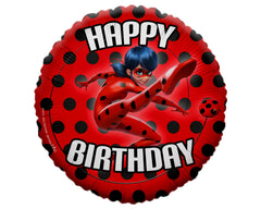 Miraculous Ladybug Themed Foil Balloon - Vibrant Happy Birthday Party Decor