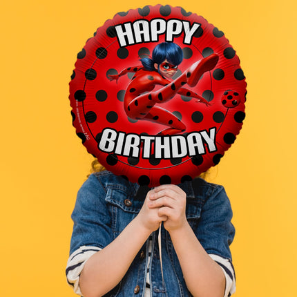 Miraculous Ladybug Themed Foil Balloon - Vibrant Happy Birthday Party Decor