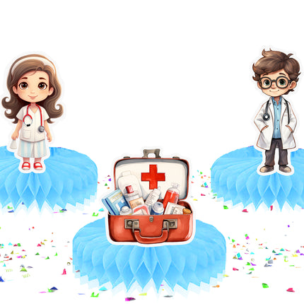 Doctor and Nurse Honeycomb Decorations - Set of 5