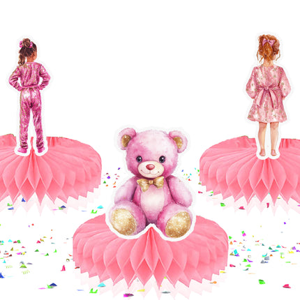 Best Friends Sleepover Honeycomb Party Decorations - Set of 5