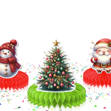 Christmas Honeycomb Party Decorations - Set of 5