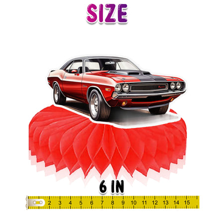 Classic Car Honeycomb Party Decorations - Set of 5