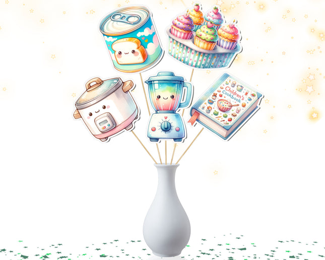 Kawaii Kitchen-Themed Party Centerpiece 5 PCS – Cute and Fun Cooking Decorations