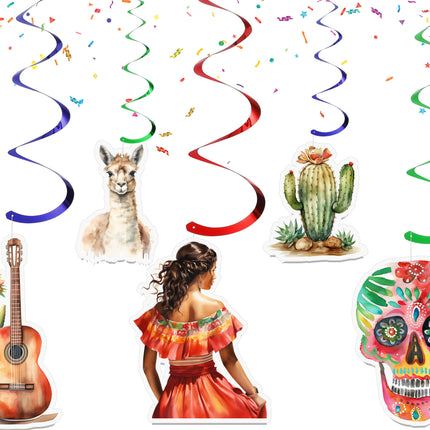 Mexican Fiesta Hanging Streamers - 10 Pcs | Mexico-Themed Party Decorations