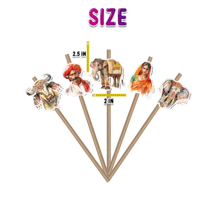 Indian Cultural-Themed Party Straws – Set of 10PCS Drink Decor