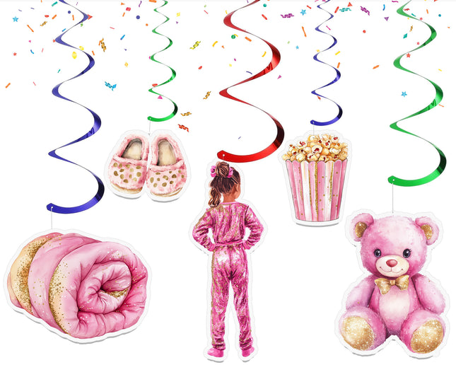 Sleepover Pajama Party Hanging Streamers - 10 Pcs | Besties Slumber Party Decor