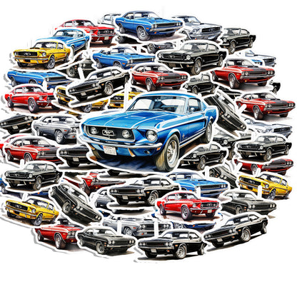 Vintage Muscle Car Stickers – Classic Car Decal Set 20 Pack