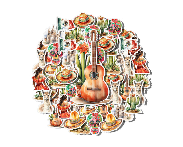 Mexican Culture Sticker Set – Fiesta, Traditions & Icons Decal Pack 20 Pieces