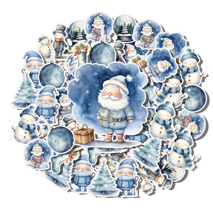 Winter Wonderland Santa & Snowman Stickers – Festive Christmas Decor (20pcs)