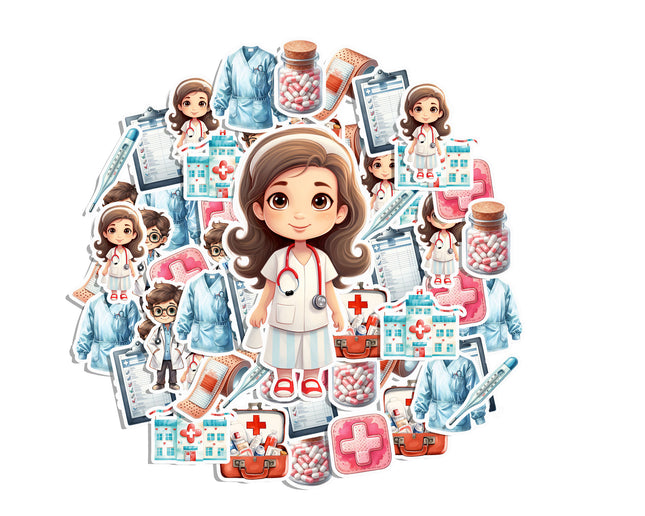 Doctor & Medical Stickers – Nurse, Doctor, Supplies & Hospital Decal Set 20 Pack