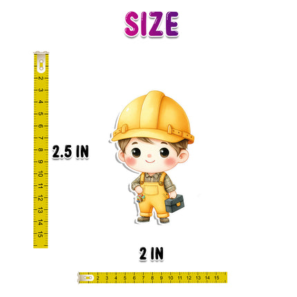 Construction Site Sticker Set – Builder, Trucks & Tools Decal Pack 20 Pieces