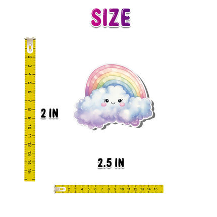 Rainbow Cloud Sticker Set – 20-Piece Kawaii Cute Cloud & Rainbow Stickers Collection