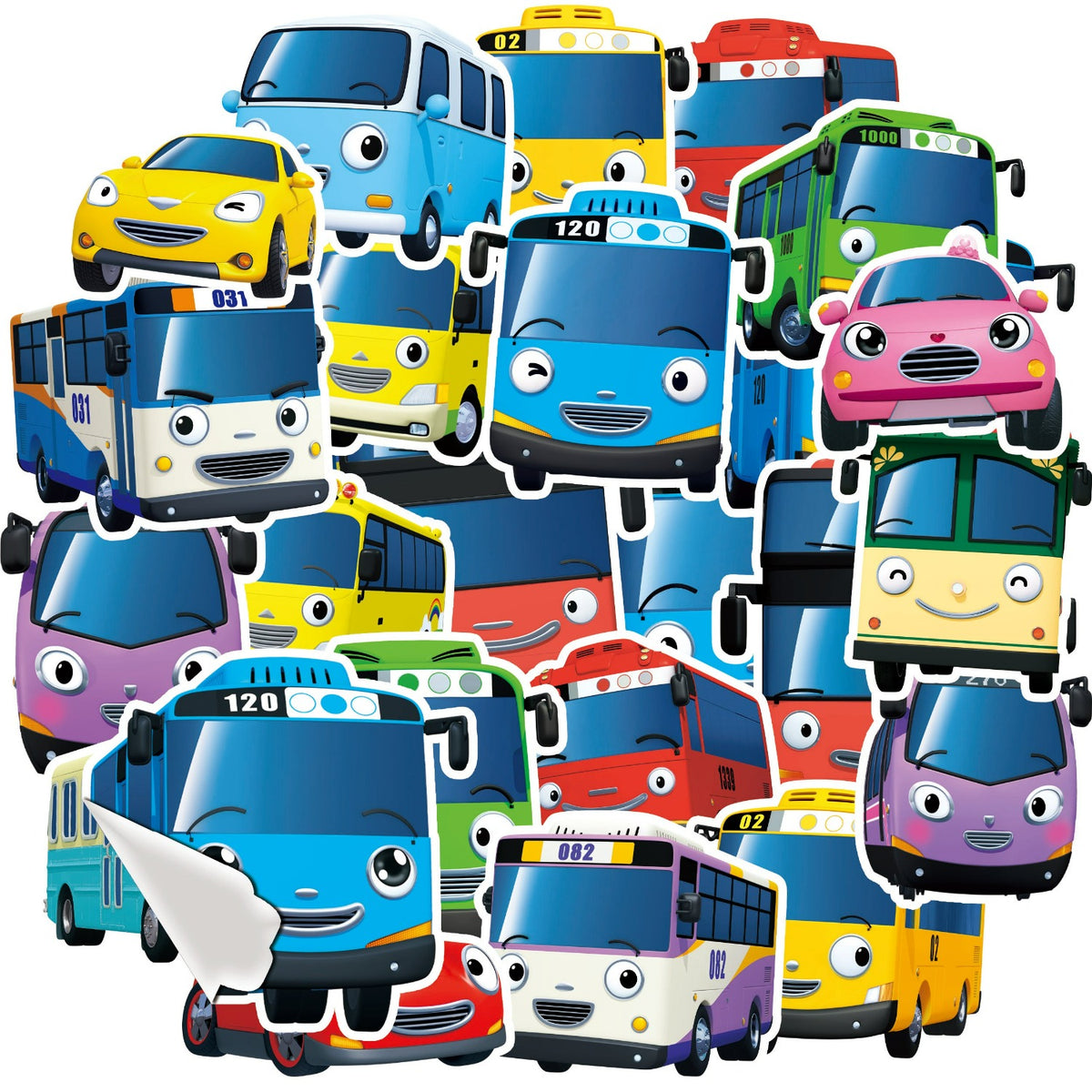 "Tayo the Little Bus" Vibrant Sticker Collection - Set of 25
