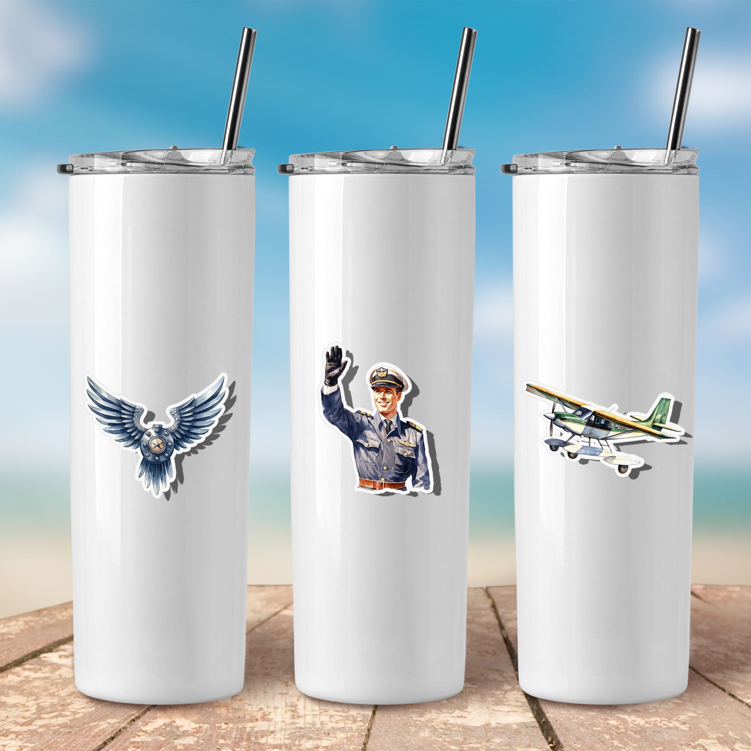 Aircraft Sticker Aviation Sticker Set – Vintage Pilot & Aircraft Instrument Decals 20 P ...