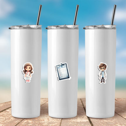 Doctor & Medical Stickers – Nurse, Doctor, Supplies & Hospital Decal Set 20 Pack