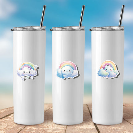 Rainbow Cloud Sticker Set – 20-Piece Kawaii Cute Cloud & Rainbow Stickers Collection