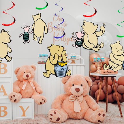 Winnie Pooh-Themed Hanging Streamers Swirls – Baby Shower & Party Ceiling Streamers Decorations