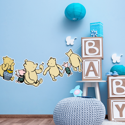 Winnie Pooh - Themed Party Garland – Adorable Baby Shower Banner Decoration with Characters