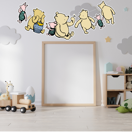 Winnie Pooh - Themed Party Garland – Adorable Baby Shower Banner Decoration with Characters