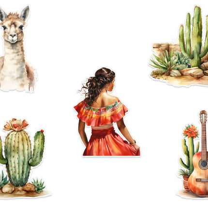 Mexican Fiesta Wall Stickers Set - 5 pcs