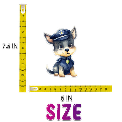 Police Theme Wall Stickers – Kids Police Officer, Station, Dog & Shield Decal Set 5 Pack
