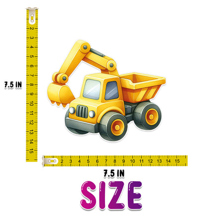 Construction Vehicles Wall Stickers Set - 5 pcs