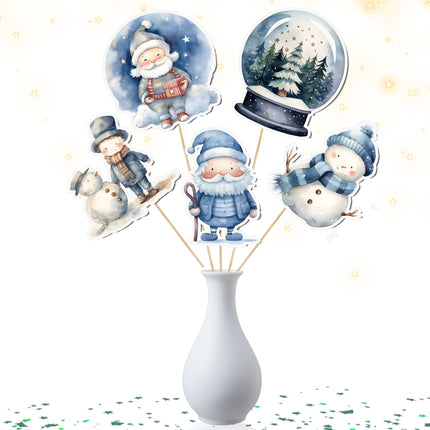 Winter Wonderland-Themed Centerpiece – 5 PCS Perfect for Holiday and Christmas Décor