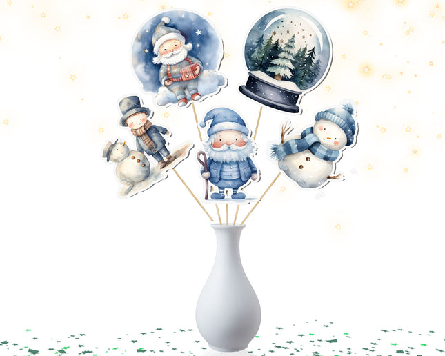 Winter Wonderland-Themed Centerpiece – 5 PCS Perfect for Holiday and Christmas Décor