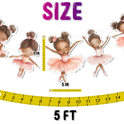 Ballerina 5 pcs Banner - Adorable Ballet Party Decor