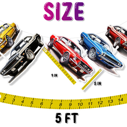 Classic Car 5-Piece Banner Decoration