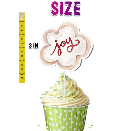 Christmas Cupcake Toppers - Set of 10 | Holiday Party Decorations | Festive Christmas Toppers