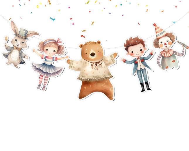 Circus Watercolor 5 pcs Banner