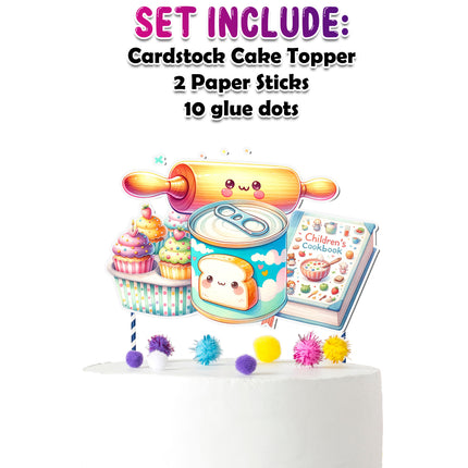 Whimsical Baking Party Cake Topper