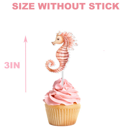 Pink Sailor Cupcake Toppers - 10pcs Set - Nautical Themed Party Decorations