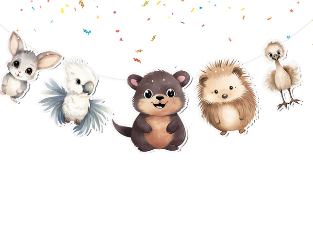 Cute Aussie Animals 5 pcs Banner