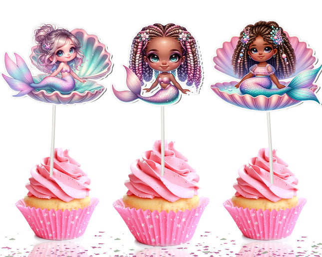 Mermaid Cupcake Toppers