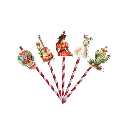 Mexican Fiesta Party Straws – Set of 10PCS Vibrant Drink Decor