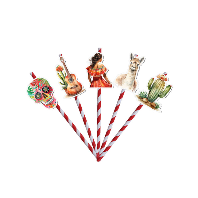 Mexican Fiesta Party Straws – Set of 10PCS Vibrant Drink Decor