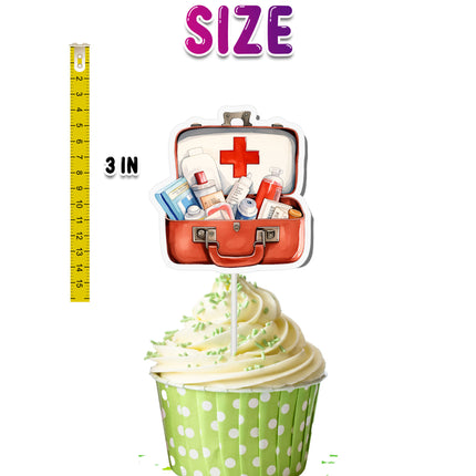 Doctor Cupcake Toppers - Set of 10 | Medical Party Decor | Healthcare Theme