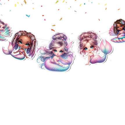 Pink Mermaid 5 pcs Banner