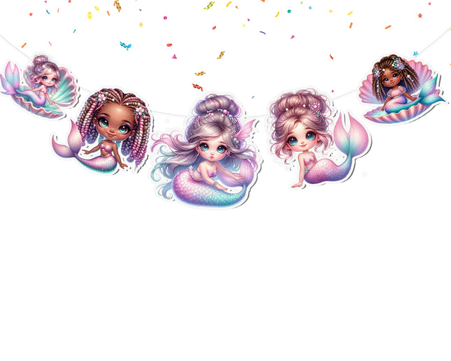 Pink Mermaid 5 pcs Banner
