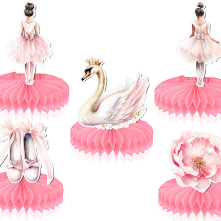 Ballerina Honeycombs 5 pcs - Elegant Party Decorations