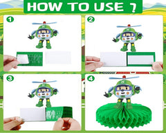 5 Pcs Whimsical Cartoon Robocar Poli Honeycombs Set - Add Robocar Fun to Your Decor