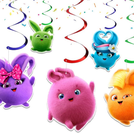 Sunny Bunnies Swirls/Streamers Ceiling Decoration - Bring Joyful Twirls to Your Party Space!