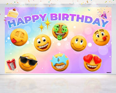 5x3 FT New Emoji Smiley Faces Party Decorations Backdrop - Add a Splash of Emotions to Your Celebration!